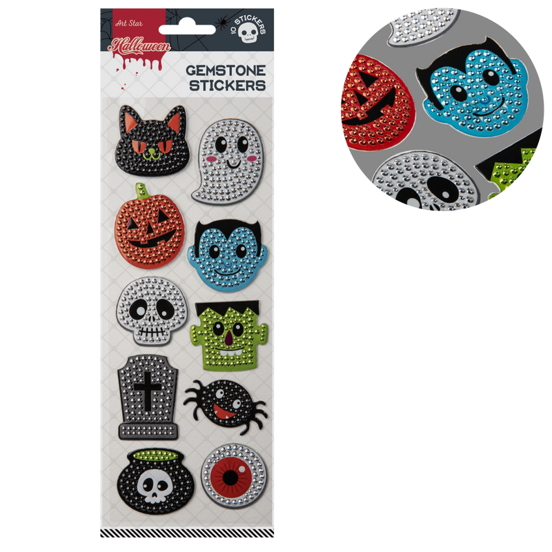 Gray Art Star Halloween Gemstone Stickers 305 x 105mm Stickers