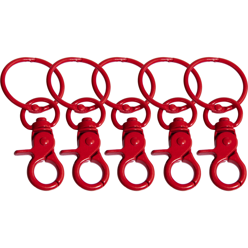 Firebrick Urban Crafter Lobster Clasp Keyring With Hook 5 Pack Red Resin Craft