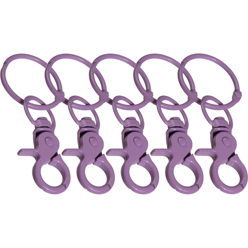 Slate Gray Urban Crafter Lobster Clasp Keyring With Hook 5 Pack Purple Resin Craft