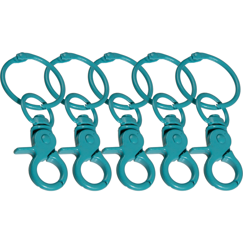 Steel Blue Urban Crafter Lobster Clasp Keyring With Hook 5 Pack Blue Resin Craft