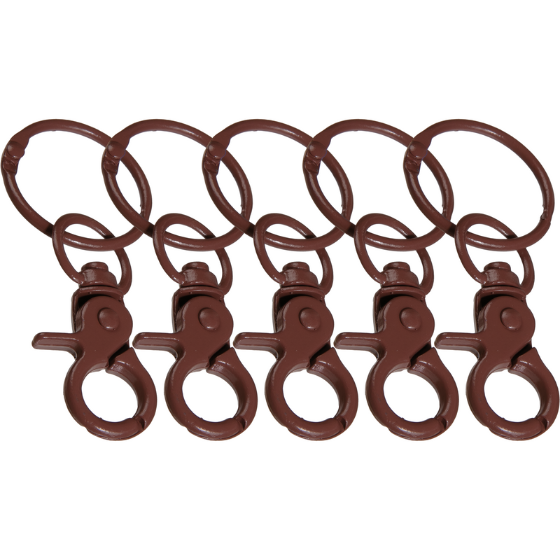 Dark Olive Green Urban Crafter Lobster Clasp Keyring With Hook 5 Pack Brown Resin Craft