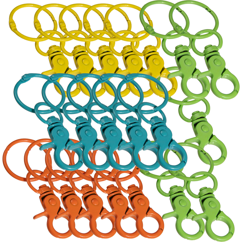 Goldenrod Urban Crafter Lobster Clasp Keyring With Hook 20 Pack 5 Mixed Colours Resin Craft