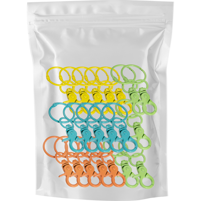 Light Gray Urban Crafter Lobster Clasp Keyring With Hook 20 Pack 5 Mixed Colours Resin Craft