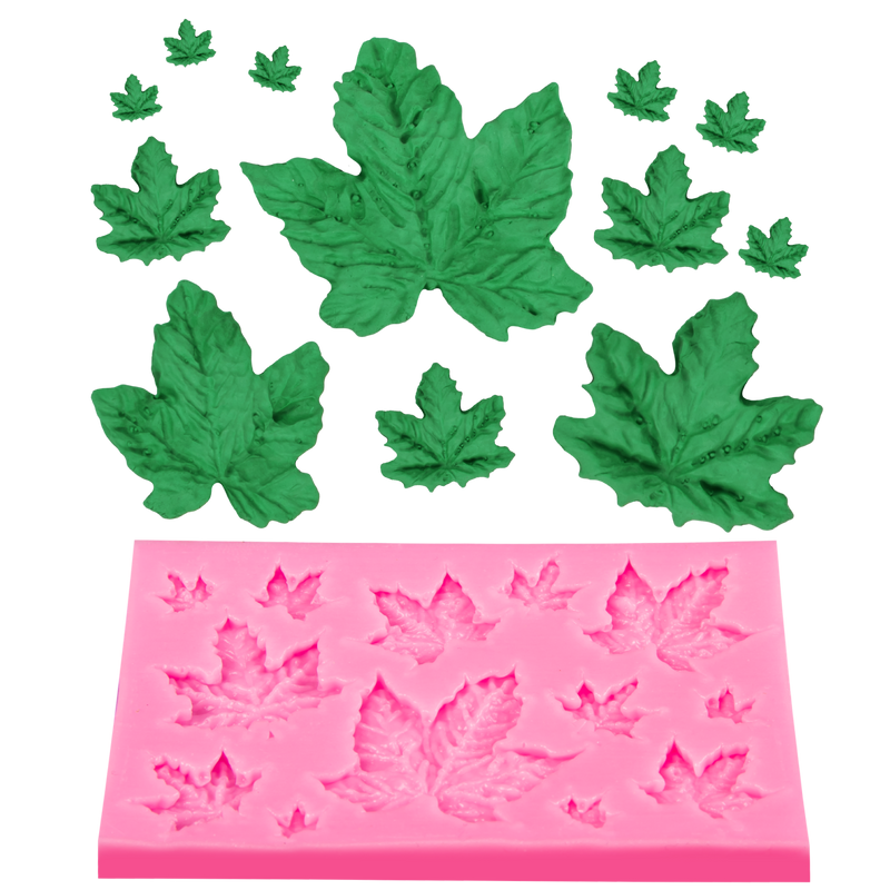 Hot Pink Clay Studio Maple Leaf Silicone Mould for Polymer Clay and Resin 9.2x6x0.6cm Resin Craft Moulds