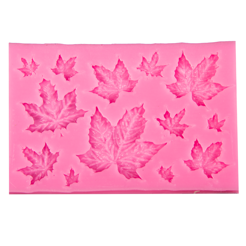 Hot Pink Clay Studio Maple Leaf Silicone Mould for Polymer Clay and Resin 9.2x6x0.6cm Resin Craft Moulds