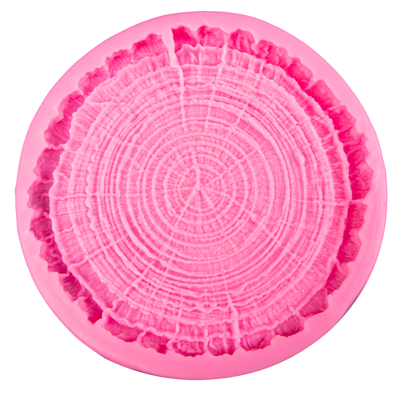 Hot Pink The Clay Studio Tree Stump Silicone Mould for Polymer Clay and Resin 13x1cm Moulds