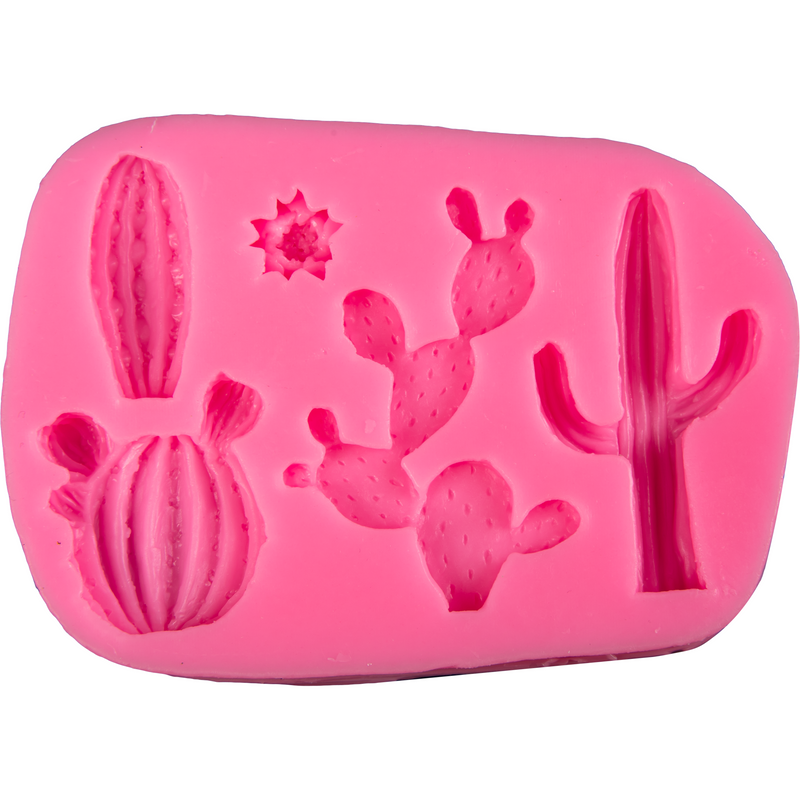 Hot Pink The Clay Studio Cactus Silicone Mould for Polymer Clay and Resin 11.2x8x1cm Moulds