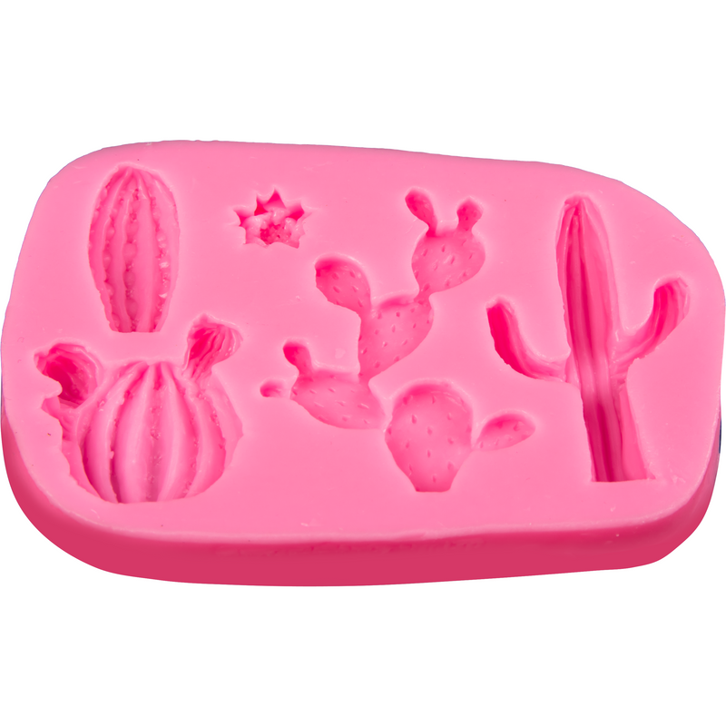 Hot Pink The Clay Studio Cactus Silicone Mould for Polymer Clay and Resin 11.2x8x1cm Moulds