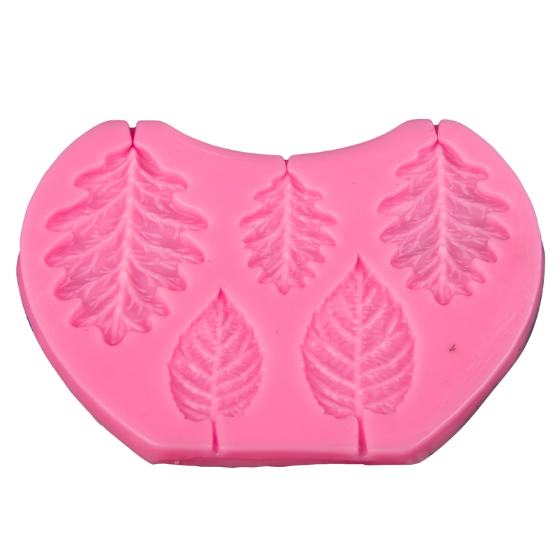 Hot Pink Clay Studio Rose Leaf Silicone Mould for Polymer Clay and Resin 10.5x8.2x0.6cm
