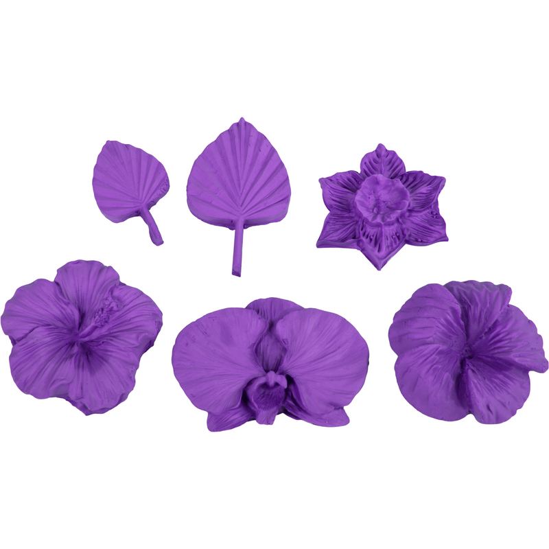 Dark Orchid The Clay Studio Five Flower  Silicone Moulds for Polymer Clay and Resin Moulds