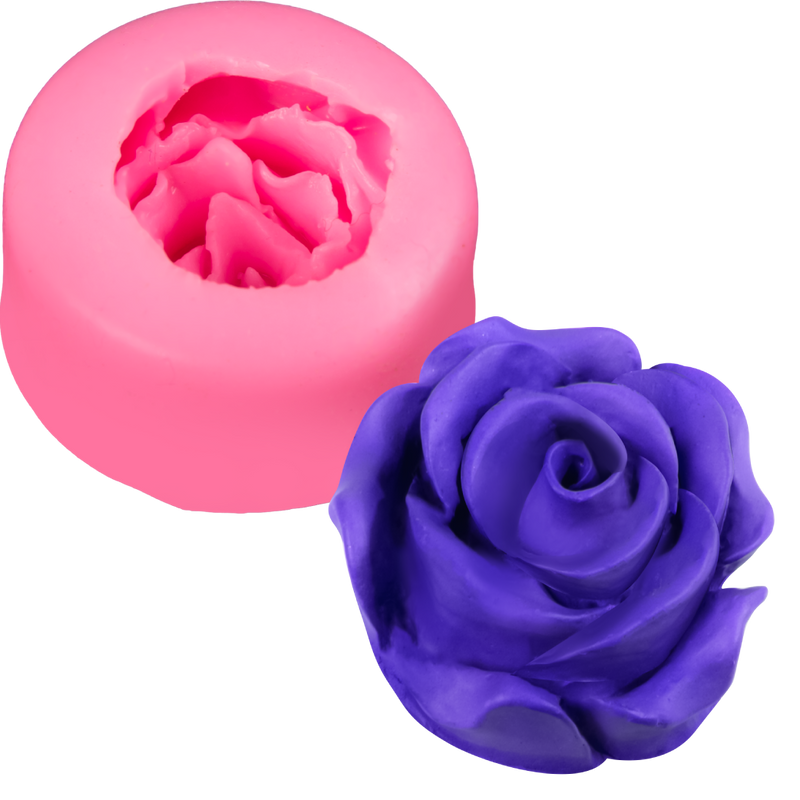 Hot Pink The Clay Studio 3D  Rose Silicone Mould for Polymer Clay and Resin  3.8x3.8x1.8cm Moulds