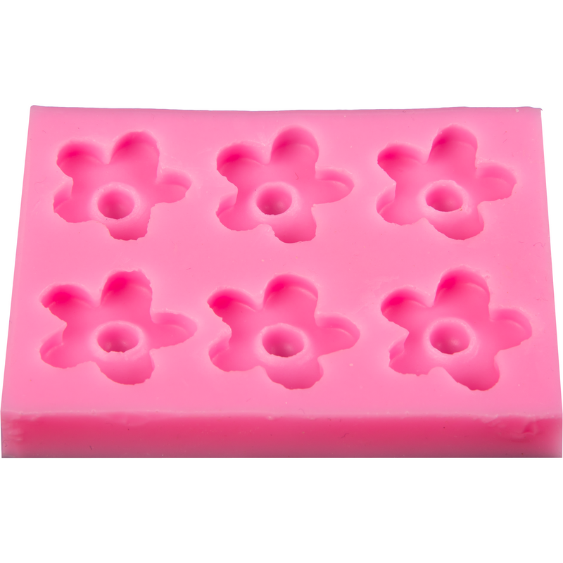 Hot Pink Clay Studio Five-Leaf Plum Silicone Mould for Polymer Clay and Resin 11.6x7x0.9cm Moulds