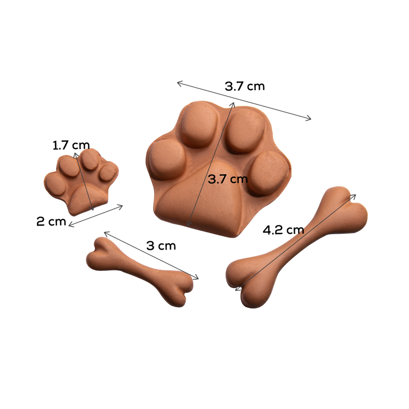 Rosy Brown The Clay Studio Dog Paw Prints And Bones Silicone Mould for Polymer Clay and Resin 7.6x7.6x1.3cm Resin Craft Moulds