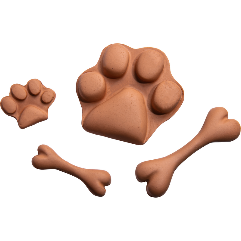 Rosy Brown The Clay Studio Dog Paw Prints And Bones Silicone Mould for Polymer Clay and Resin 7.6x7.6x1.3cm Resin Craft Moulds