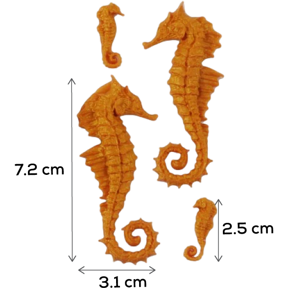 Chocolate The Clay Studio Seahorse Silicone Mould for Polymer Clay and Resin 12.5x6.5x1cm Moulds