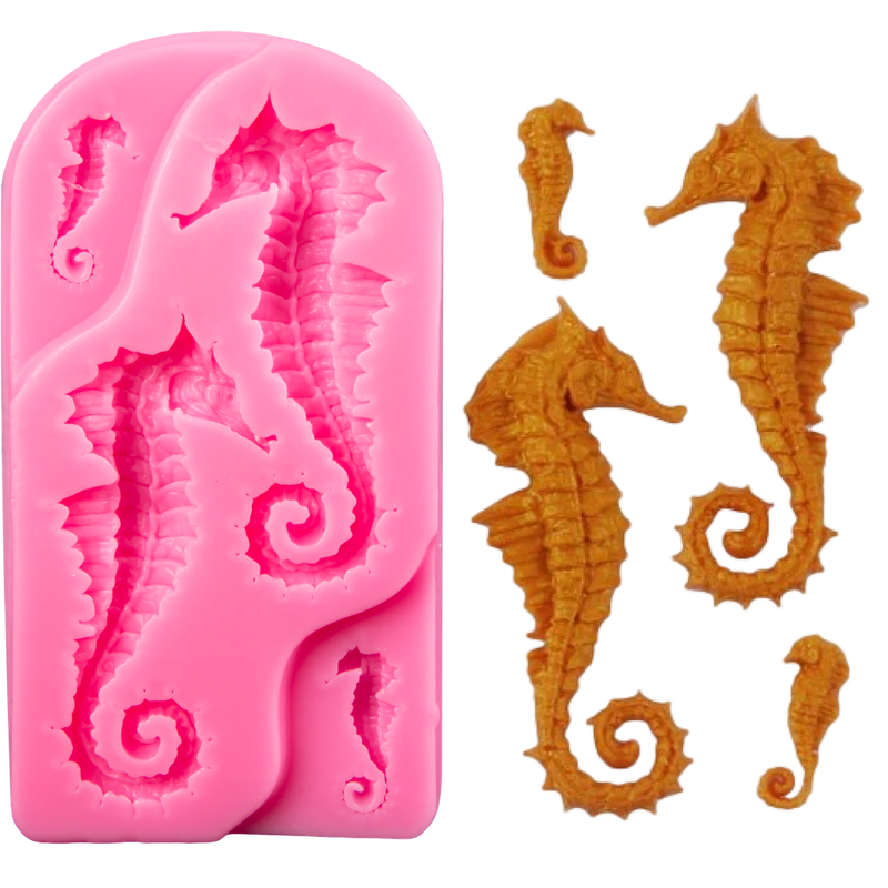 Hot Pink The Clay Studio Seahorse Silicone Mould for Polymer Clay and Resin 12.5x6.5x1cm Moulds