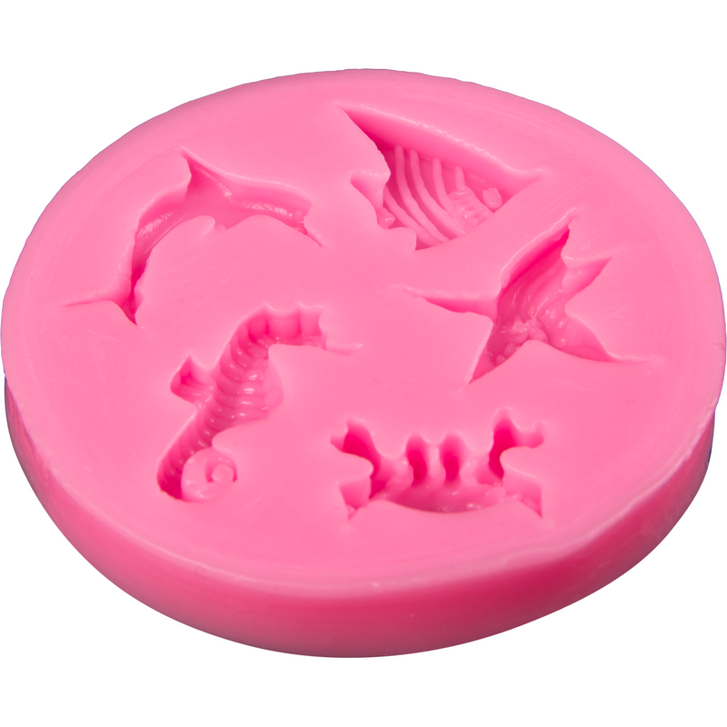 Hot Pink The Clay Studio Clownfish And Crab Silicone Mould for Polymer Clay and Resin 5.6x0.9cm Moulds