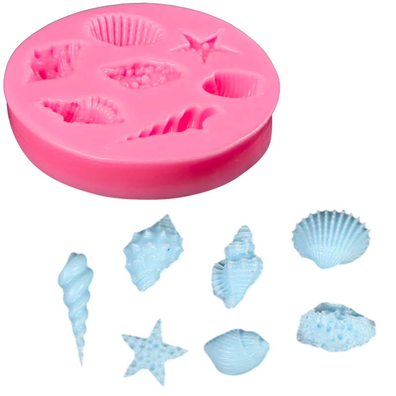 Hot Pink The Clay Studio Conch Silicone Mould for Polymer Clay and Resin 7.6x1.3cm Moulds