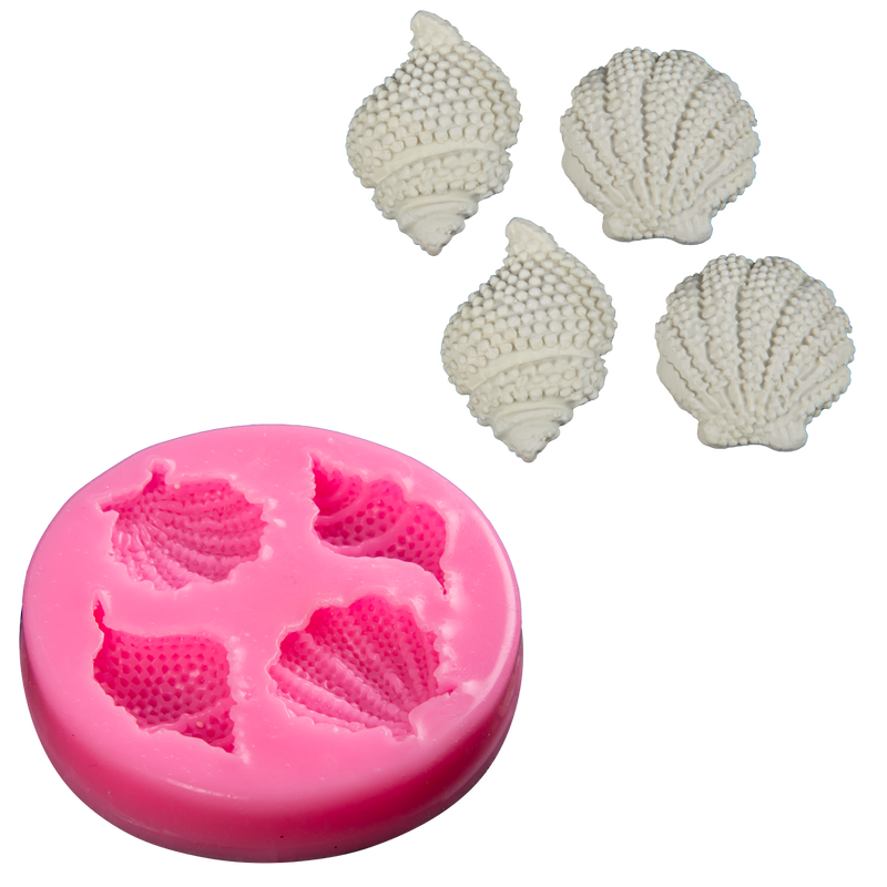 Gray The Clay Studio Conch And Shell Silicone Mould for Polymer Clay and Resin 7x1cm Resin Craft Moulds