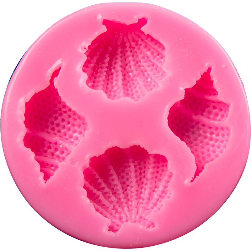 Hot Pink The Clay Studio Conch And Shell Silicone Mould for Polymer Clay and Resin 7x1cm Resin Craft Moulds