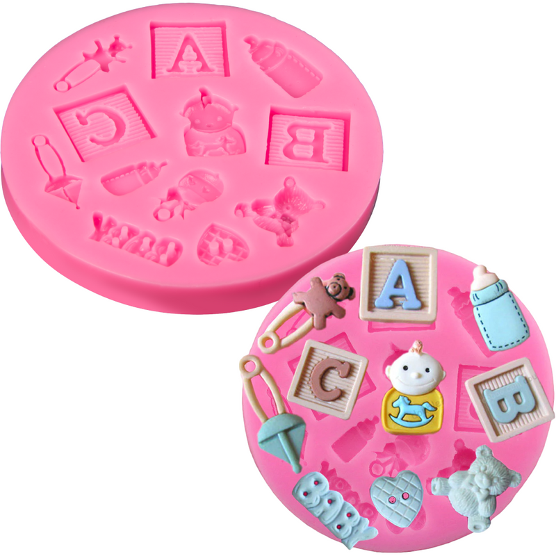 Hot Pink The Clay Studio Baby Themed Silicone Mould for Polymer Clay and Resin 9x9x0.8cm Resin Craft Moulds