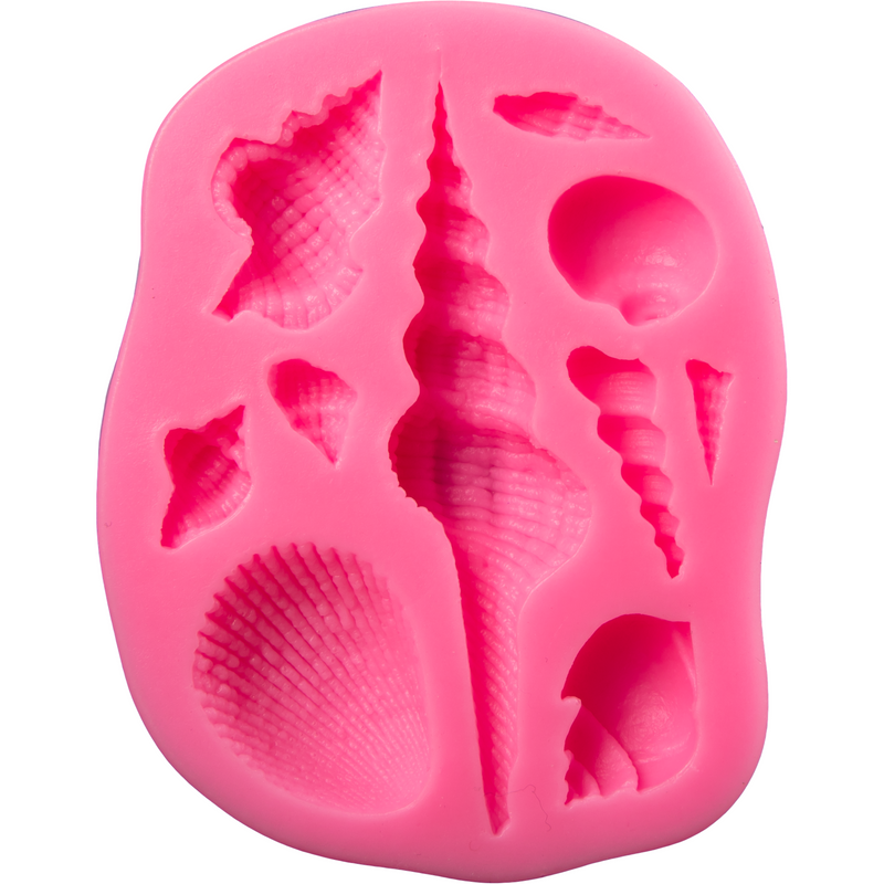 Hot Pink The Clay Studio Conch Starfish And Shell Silicone Mould for Polymer Clay and Resin 9.5x7.4x1.5cm Moulds