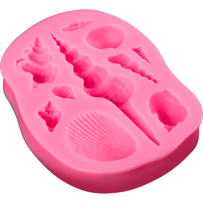 Hot Pink The Clay Studio Conch Starfish And Shell Silicone Mould for Polymer Clay and Resin 9.5x7.4x1.5cm Moulds