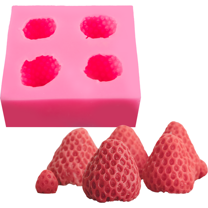 Maroon The Clay Studio 3D Strawberry Silicone Mould for Polymer Clay and Resin
