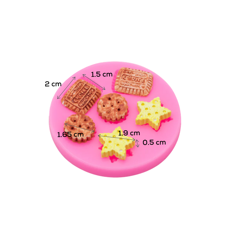 Hot Pink The Clay Studio Star And Round Cookies Silicone Mould for Polymer Clay and Resin 7.3x0.8cm Resin Craft Moulds