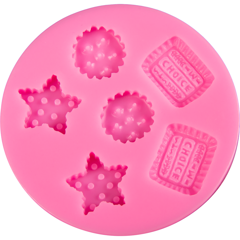 Hot Pink The Clay Studio Star And Round Cookies Silicone Mould for Polymer Clay and Resin 7.3x0.8cm Resin Craft Moulds