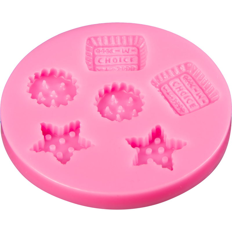 Light Pink The Clay Studio Star And Round Cookies Silicone Mould for Polymer Clay and Resin 7.3x0.8cm Resin Craft Moulds