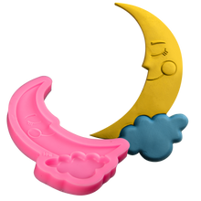 Hot Pink The Clay Studio Smiling Moon And Clouds Silicone Mould for Polymer Clay and Resin 12x6.7x1cm Resin Moulds