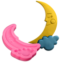 Hot Pink The Clay Studio Smiling Moon And Clouds Silicone Mould for Polymer Clay and Resin 12x6.7x1cm Resin Craft Moulds