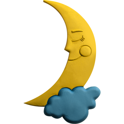 Dark Slate Blue The Clay Studio Smiling Moon And Clouds Silicone Mould for Polymer Clay and Resin 12x6.7x1cm Resin Moulds