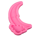 Hot Pink The Clay Studio Smiling Moon And Clouds Silicone Mould for Polymer Clay and Resin 12x6.7x1cm Resin Craft Moulds