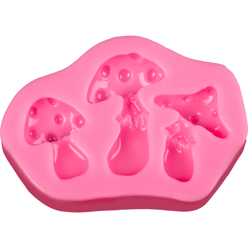 Hot Pink The Clay Studio Mushroom / Toadstool Silicone Mould for Polymer Clay and Resin 8x6x1.1cm Moulds