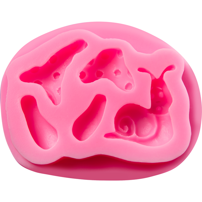 Hot Pink The Clay Studio Snails Silicone Mould for Polymer Clay and Resin 10.1x8.1x1.6cm Moulds