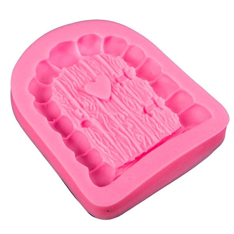Hot Pink The Clay Studio Fairy Love Door Silicone Mould for Polymer Clay and Resin 10.3x8.9x1.3cm Moulds