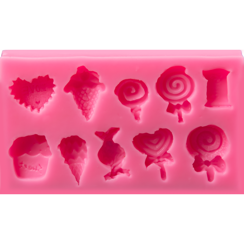 Pale Violet Red The Clay Studio Candy Silicone Moulds for Polymer Clay and Resin 12x7x1.5cm Moulds