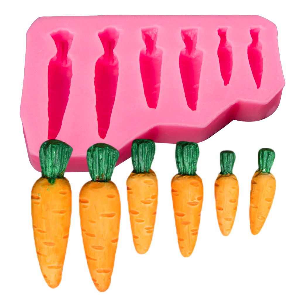 Hot Pink The Clay Studio Carrot Silicone Moulds for Polymer Clay and Resin 9.5x6.3x1.4cm Resin Moulds