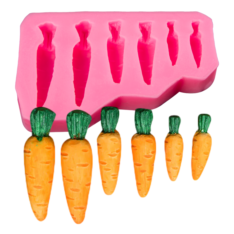 Hot Pink The Clay Studio Carrot Silicone Moulds for Polymer Clay and Resin 9.5x6.3x1.4cm Resin Craft Moulds