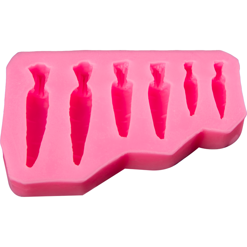 Hot Pink The Clay Studio Carrot Silicone Moulds for Polymer Clay and Resin 9.5x6.3x1.4cm Resin Craft Moulds