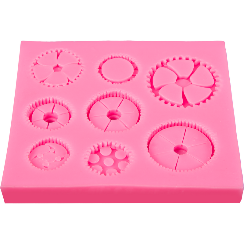 Light Pink The Clay Studio Gear and Cogs Silicone Mould for Polymer Clay and Resin 10.5x9.5x1.1cm Resin Craft Moulds