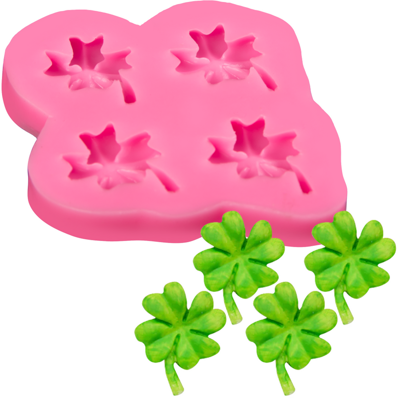 Hot Pink The Clay Studio Four Leaf Clover Silicone Mould for Polymer Clay and Resin 7.5x6x0.8cm Resin Craft Moulds