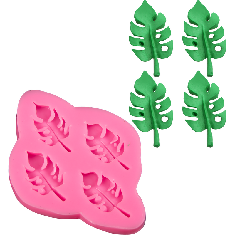 Hot Pink The Clay Studio Monstera Leaf Silicone Mould for Polymer Clay and Resin 7.5x6x0.8cm Resin Craft Moulds