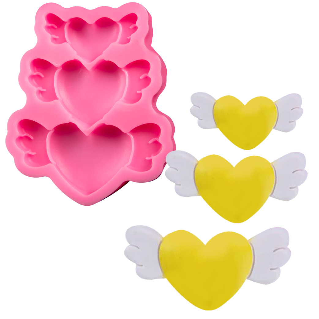 Hot Pink The Clay Studio Love Feather Silicone Mould for Polymer Clay and Resin 9x7.7x1.4cm Resin Moulds