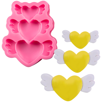 Hot Pink The Clay Studio Love Feather Silicone Mould for Polymer Clay and Resin 9x7.7x1.4cm Resin Moulds