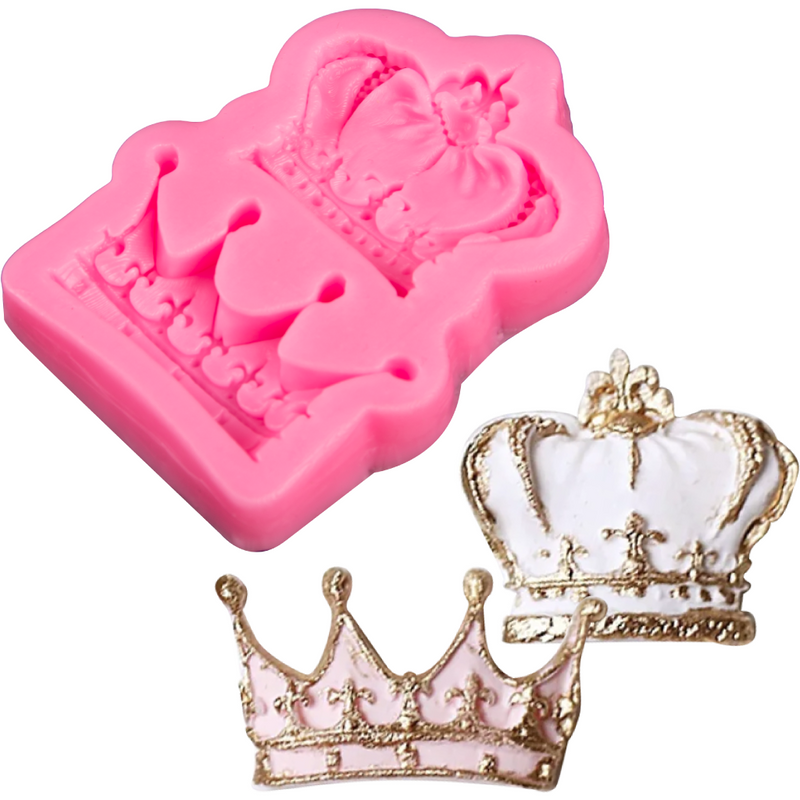 Pale Violet Red Clay Studio Double Crown Silicone Mould for Polymer Clay and Resin 7x4.5x1cm Moulds