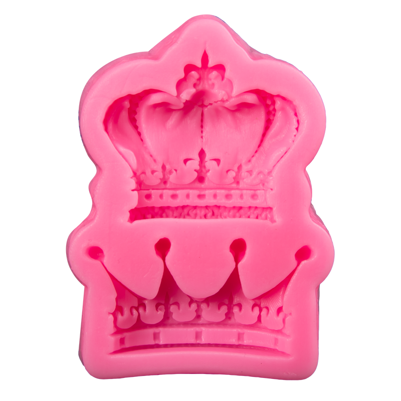 Hot Pink Clay Studio Double Crown Silicone Mould for Polymer Clay and Resin 7x4.5x1cm Moulds