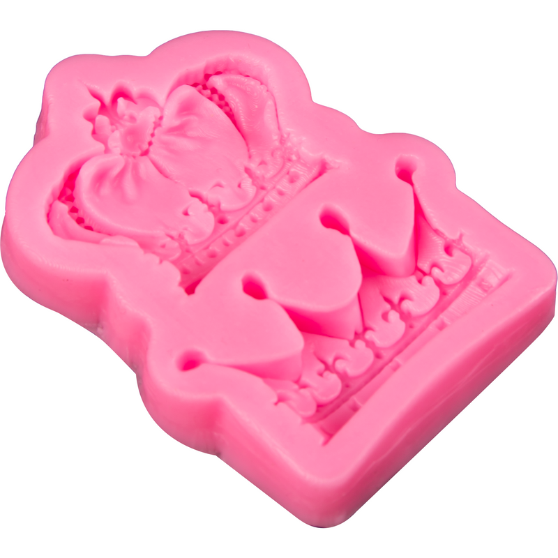 Hot Pink The Clay Studio Double Crown Silicone Mould for Polymer Clay and Resin 7x4.5x1cm Resin Craft Moulds